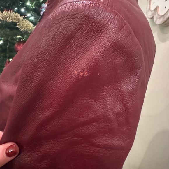 Vintage Siena Studio Dark Red Burgundy Leather Jacket Zip Y2K Women Large Luxury - Picture 8 of 16